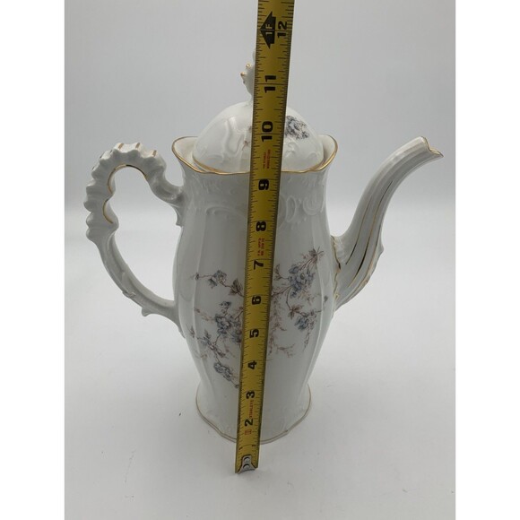 Kpm porcelain Floral Pattern Large Coffee Pot With Lidded Sugar Bowl and cream - Picture 8 of 16